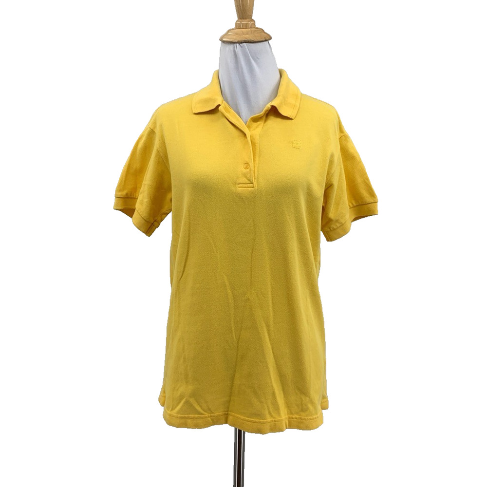 Escada Sport Polo Shirt Women S Small Banana Cotton Short Sleeve Collar Top